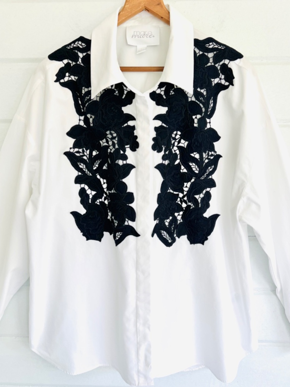 ANTHROPOLOGIE MARE MARE Floral  Tuxedo Buttondown Top - L - Picture 5 of 12